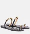 Amanu Samburu Leather Sandals In Black