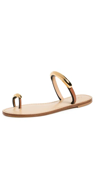 Amanu Exclusive Samburu 24k Gold-plated Leather Sandals In Neutral