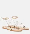 Amanu Serengetti Metallic Leather Sandals In Gold