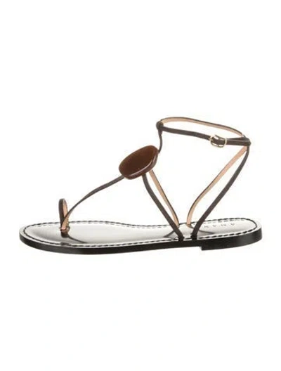 Pre-owned Amanu Suede Gladiator Sandals W/ Tags In Brown