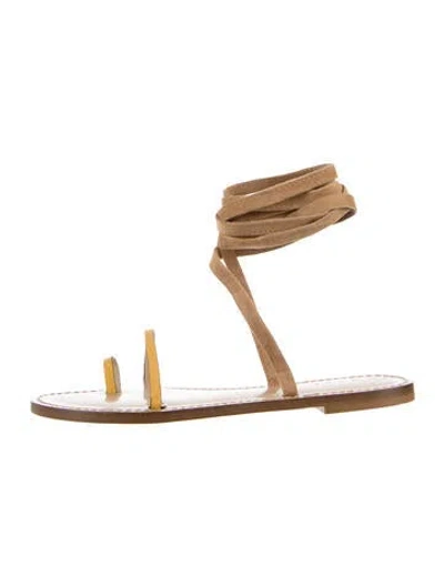 Pre-owned Amanu Suede Sandals In Brown