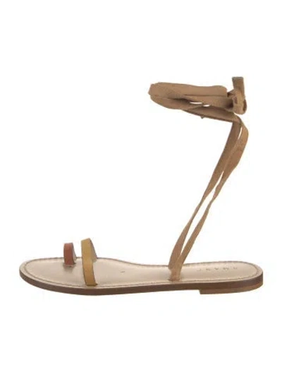 Pre-owned Amanu Suede Sandals In Neutrals