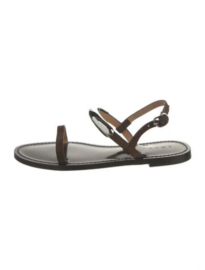 Pre-owned Amanu Suede Sandals W/ Tags In Black