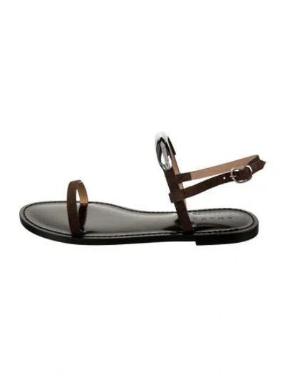 Pre-owned Amanu Suede Sandals W/ Tags In Brown
