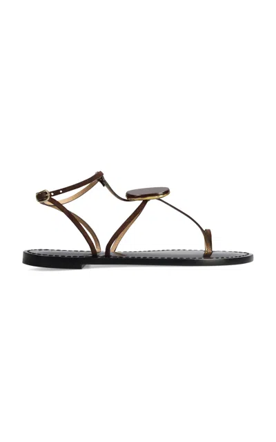 Amanu The Cairo Leather Sandals In Brown