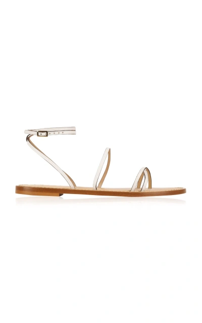 Amanu The Constantia Leather Sandals In White Leather