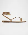 Amanu The Kalahari Leather Wrap Sandals In Multi