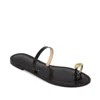 Amanu Kibera Embellished Leather Sandals In Black