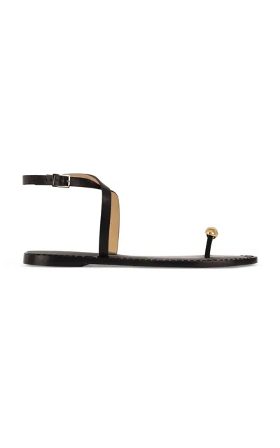 Amanu The Kigali Leather Sandals In Black