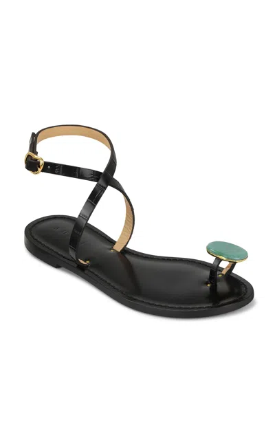 Amanu The Kigali Leather Sandals In Black