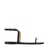 Amanu The Kigali Leather Sandals In Black