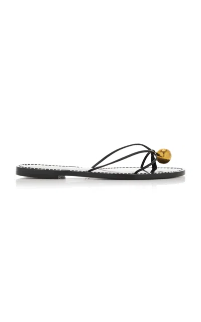 Amanu The Malawi Corded Leather Sandals In Black