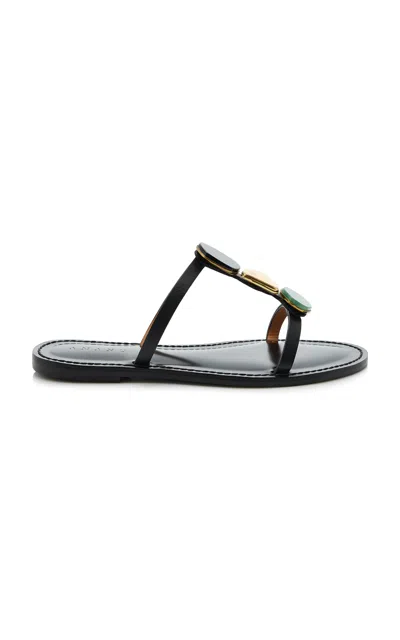 Amanu The Matobo Leather Sandals In Black