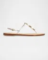 Amanu The Nairobi Leather T-strap Sandals In White