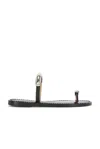 Amanu The Samburu Leather Sandals In Black & Silver