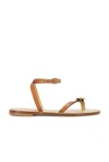 Amanu Senegal Leather Sandals In Cognac