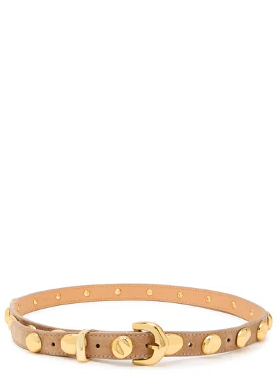 Amanu The Vaal Studded Leather Belt In Sand