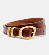 Amanu Tugela Croc-effect Leather Belt In Brown
