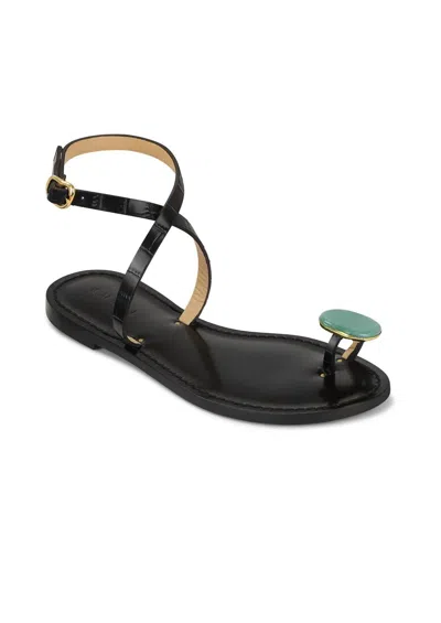 Amanu Women's Kibera Embellished Leather Sandals In Black Croc