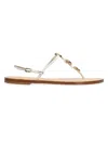 Amanu The Nairobi Leather T-strap Sandals In Neutral