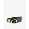 Amanu Womens Black Croc The Tugela Leather Belt In Black