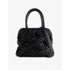 Amanu Womens Black The Zazibar Leather Top Handle Bag In Black