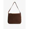 Amanu Womens The Zambia Suede Tote Bag Chocolate In Brown