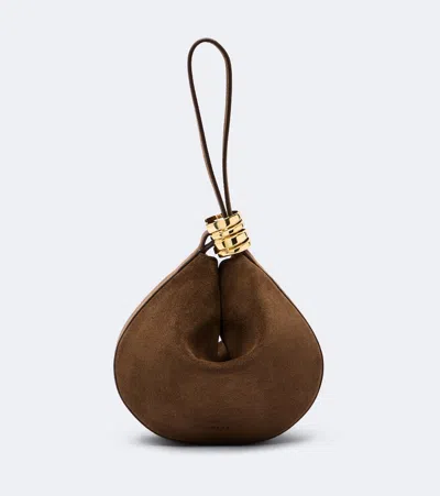 Amanu Zambia Suede Top-handle Bag In Brown