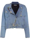 Amapô Denim Biker Jacket In Blue