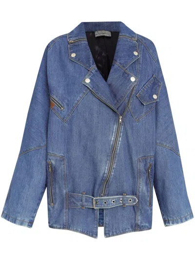 Amapô Denim Biker Jacket In Blue