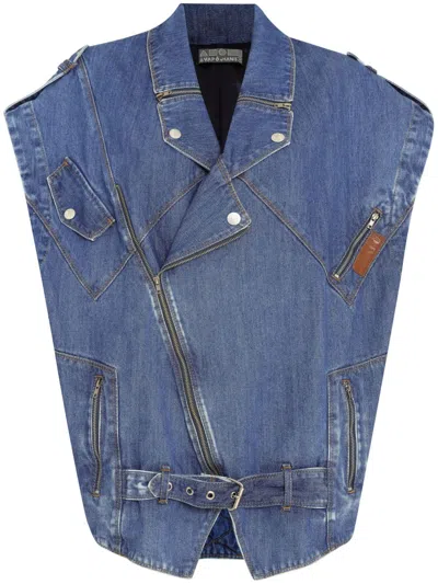 Amapô Denim Gilet In Blue