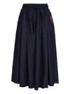 Amapô Drawstring Cotton Skirt In Blue