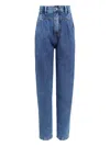 Amapô Pleated-panel Jeans In Blue