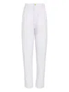 Amapô Pleated Pocketed Straight-leg Trousers In White