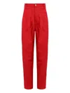 Amapô Pleated-pockets Straight-leg Trousers In Red