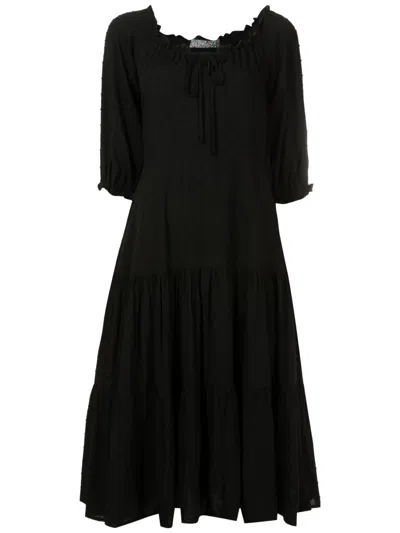 Amapô Textured-finish Midi Dress In Black