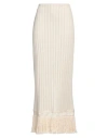 Amarante Do Brasil Woman Maxi Skirt Cream Size L Polyester, Cotton, Elastane In White