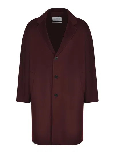 Amaranto Burgundy Coat Made From A Wool Blend