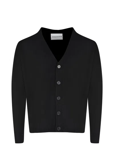 Amaranto Amaranth Cardigan In Black