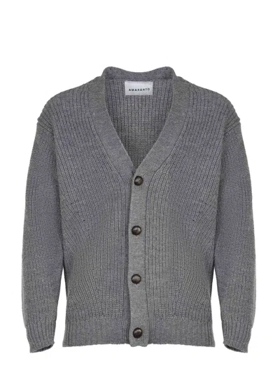 Amaranto Amaranth Cardigan In Gray