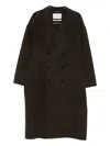 Amaranto Double-breasted Oversized Wool-cashmere Blend Coat In Black