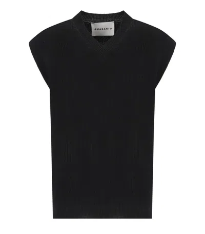 AMARANTO AMARÁNTO BLACK KNITTED VEST