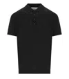 AMARANTO AMARÁNTO  BLACK LINEN POLOSHIRT