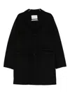 Amaranto Tailored Black Coat With Classic Lapel In Black
