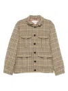 Amaranto Check-print Flap-pocket Coat In Brown