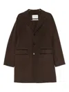 Amaranto Brown Tailored Coat With Notched Lapel In Brown
