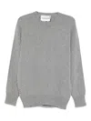 Amaranto Classic Light Grey Crew Neck Sweater In Gray
