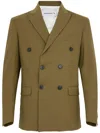 Amaranto Amaránto Double-breasted Military Green Blazer In Green