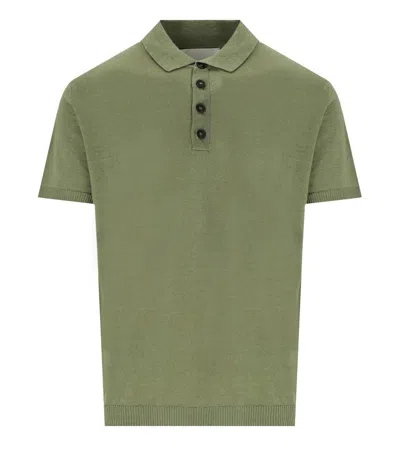 Amaranto Amaránto  Military Green Linen Polo Shirt
