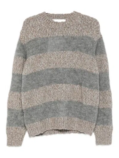 AMARANTO AMARÁNTO STRIPED CREW NECK SWEATER